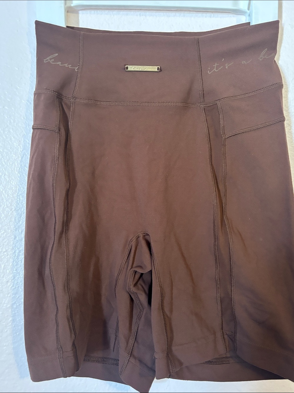 Woman’s Brown Workout High-Waist Biker Shorts